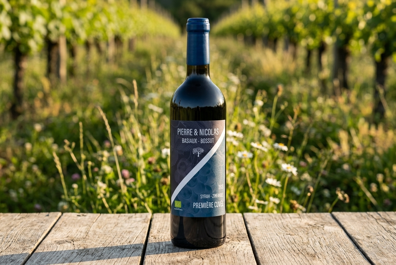 Bouteille de vin BIO rouge
